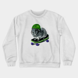 Skateboarding Guinea Pig Helmet Crewneck Sweatshirt